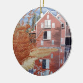 Pink House in Autumn セラミックオーナメント (左)