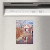 Pink House in Autumn マグネット (インサイチュ (食洗機))