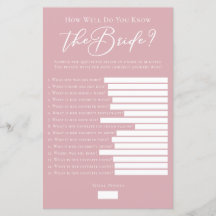 Pink How Well Know The Bride Shower Game
