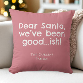 Pink Humor Dear Santa Fun Quote Funny Christmas クッション