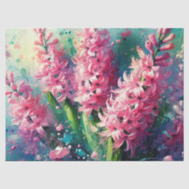 Pink Hyacinths Floral Impressionistic Decoupage 薄葉紙
