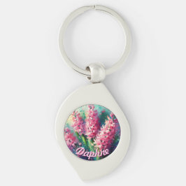 Pink Hyacinths Hyacinth Floral Personalized キーホルダー