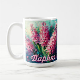 Pink Hyacinths Hyacinth Floral Personalized コーヒーマグカップ