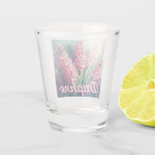 Pink Hyacinths Hyacinth Floral Personalized ショットグラス (裏面)