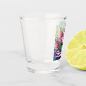 Pink Hyacinths Hyacinth Floral Personalized ショットグラス (左)