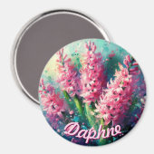 Pink Hyacinths Hyacinth Floral Personalized マグネット (正面/裏面)