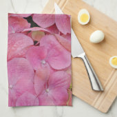 Pink Hydrangea Blossom Flowers Kitchen Towel キッチンタオル (四つ折り)