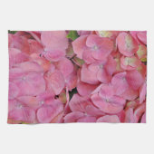 Pink Hydrangea Blossom Flowers Kitchen Towel キッチンタオル (横)