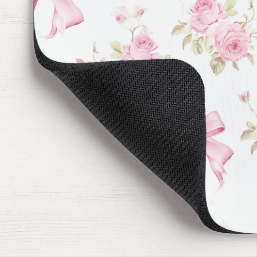 Pink Hydrangea Bow Mouse Pad  マウスパッド (コーナー)