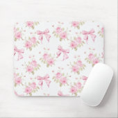 Pink Hydrangea Bow Mouse Pad  マウスパッド (マウス)