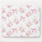 Pink Hydrangea Bow Mouse Pad  マウスパッド (正面)
