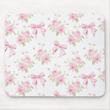 Pink Hydrangea Bow Mouse Pad 