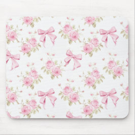 Pink Hydrangea Bow Mouse Pad  マウスパッド