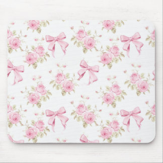 Pink Hydrangea Bow Mouse Pad  マウスパッド