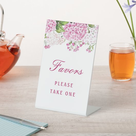 Pink Hydrangea Favors 台座サイン (インサイチュ)