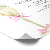 Pink Hydrangea in Gold Glass Bar Menu ポスター (角)