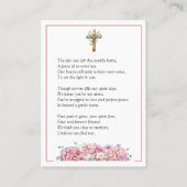 Pink Hydrangea Memorial Photo Prayer Card 名刺 (裏面)