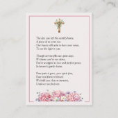 Pink Hydrangea Memorial Photo Prayer Card 名刺 (裏面)