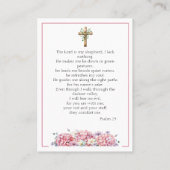Pink Hydrangea Memorial Photo Psalm 23 Prayer Card 名刺 (裏面)