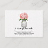 Pink Hydrangea Monogram Mason Jarレシピ要求 名刺 (正面)