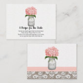 Pink Hydrangea Monogram Mason Jarレシピ要求 名刺 (正面/裏面)