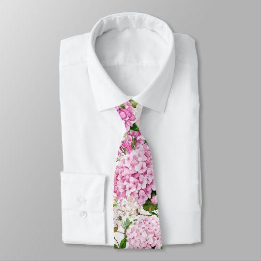 Pink hydrangea neck tie ネクタイ (タイ)