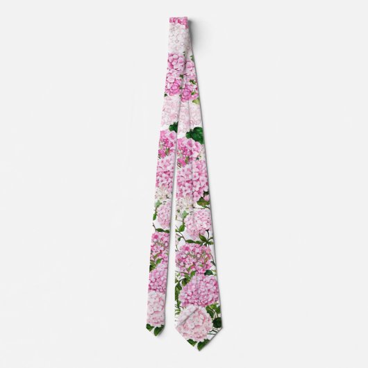 Pink hydrangea neck tie ネクタイ (裏面)