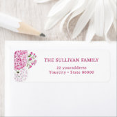 Pink hydrangea return address label ラベル (インサイチュ)