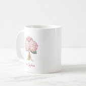 Pink Hydrangea Spring Porcelain Flower Floral コーヒーマグカップ (正面左)