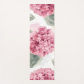 Pink Hydrangea Watercolor Botanical Floral Pattern ヨガマット (正面)