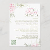 Pink Hydrangea Wedding Details エンクロージャーカード (正面)