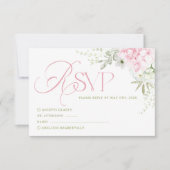 Pink Hydrangea Wedding RSVP Card (正面)