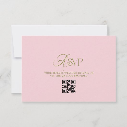 Pink Hydrangea Wedding RSVP Card (裏面)