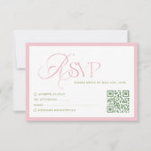 Pink Hydrangea Wedding RSVP Card (正面)