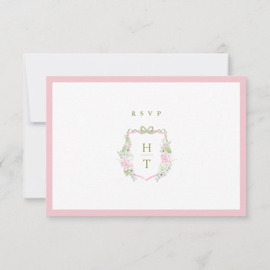 Pink Hydrangea Wedding RSVP Card (裏面)