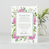 Pink Hydrangeas 65th Birthday  サンキューカード (スタンド正面)