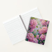 Pink Hydrangeas Floral Spiral-bound Journal Spring ノートブック (内部)
