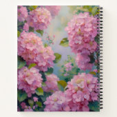 Pink Hydrangeas Floral Spiral-bound Journal Spring ノートブック (裏面)