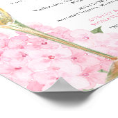 Pink Hydrangeas & Gold Glass Bar Menu ポスター (角)