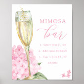 Pink Hydrangeas & Gold Glass Mimosa Bar ポスター (正面)