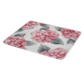 Pink Hydrangeas Watercolor Floral Blooms Painting カッティングボード (角)