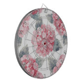 Pink Hydrangeas Watercolor Floral Blooms Painting ダーツボード (正面左)