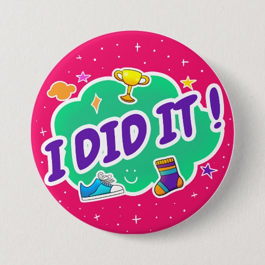 Pink I Did It 3"バッジ 缶バッジ (正面)