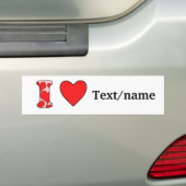Pink i love costomized バンパーステッカー (車上)