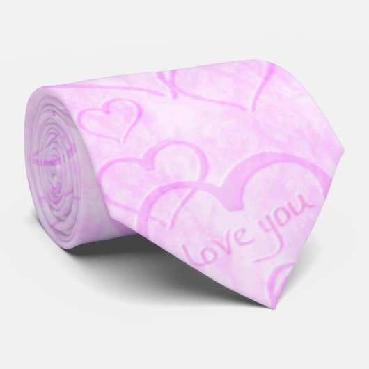 Pink I Love You Men's Tie ネクタイ (ロール)