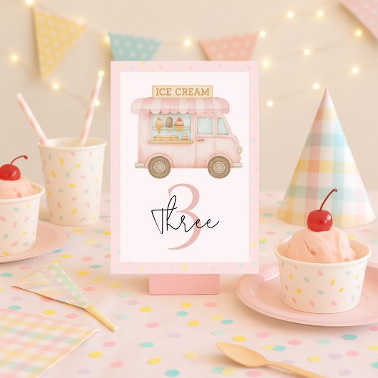 Pink Ice Cream Truck  テーブルナンバー