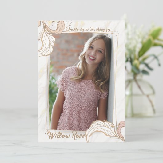 Pink Impressionフォト招待状 案内状 (スタンド正面)