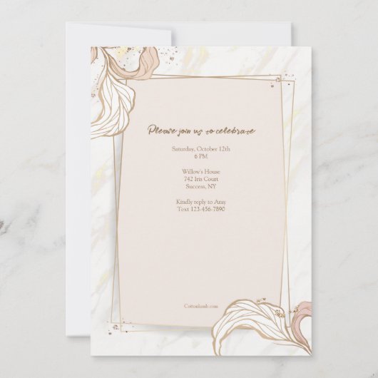 Pink Impressionフォト招待状 案内状 (裏面)