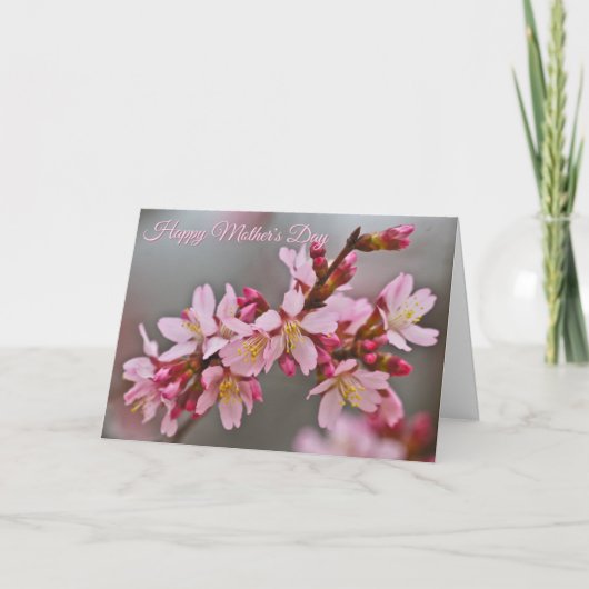 Pink in A Gray Sky Mother's Day Cherry Blossoms カード (正面)