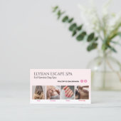 Pink InstagramフォトソーシャルメディアQRコード 名刺 (スタンド正面)